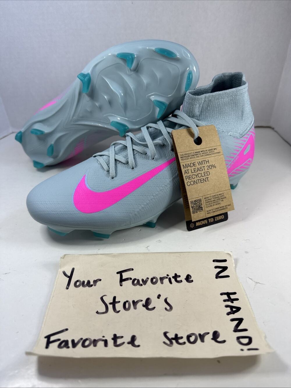 Nike Zoom Mercurial Superfly 10 Pro FG Soccer Prism HF9433-301 Men's Size 10.5